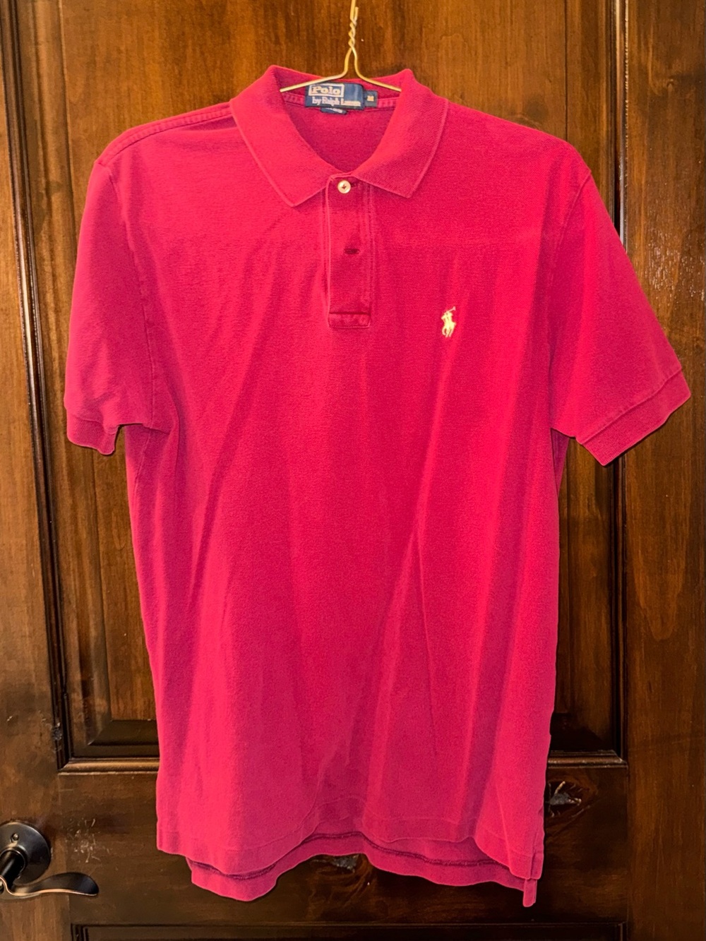 Ralph Lauren Men's Maroon/Crimson Short-Sleeve Polo with Pony Logo
